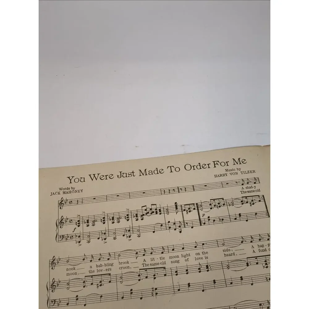 1916 You Were Just‎ Made To Order For Me Sheet Music by Harry Von Tilzer
